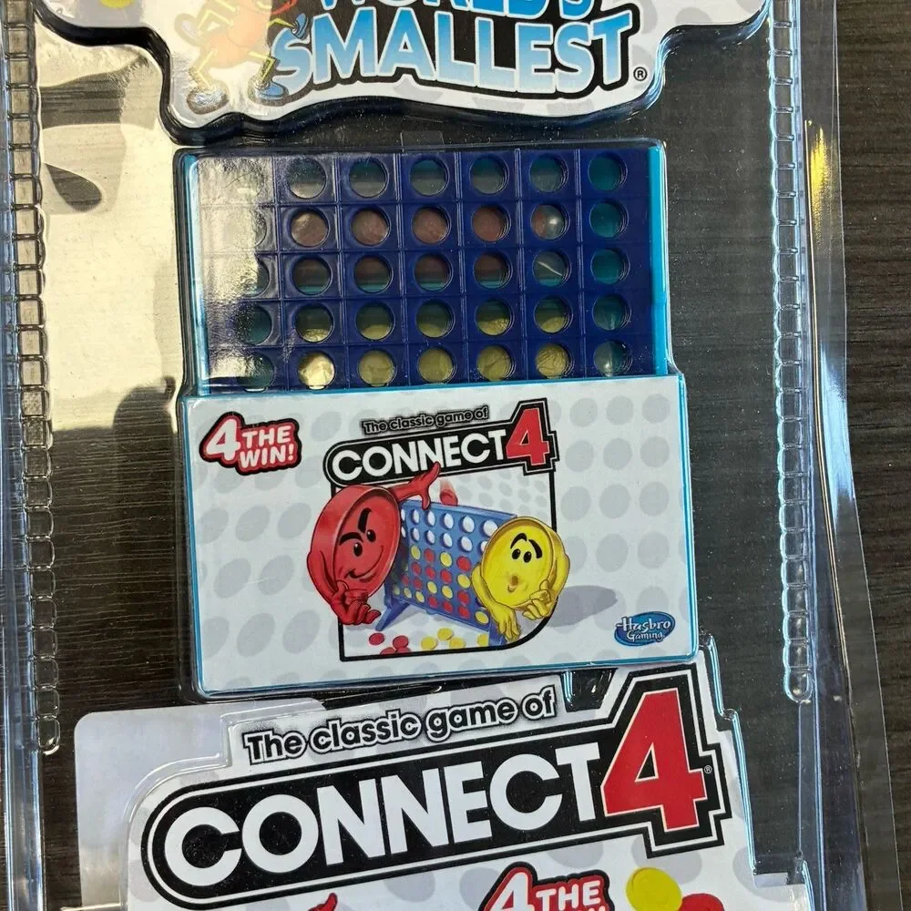 World's Smallest CONNECT 4 Checkers Board Game Toy Miniature Travel Gift New